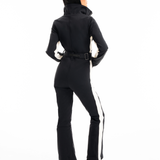 Siren one-piece women's ski suit in black, back view