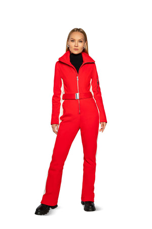 slope siren women's ski suit - siren red, red ski suit, red snowsuit, women's ski suit, red ski suit, cordova ski suit, halfdays ski suit, perfect moment ski suit, women snow suit, snowsuit