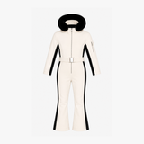 Poppy girls' ski suit in Powder White, flat lay